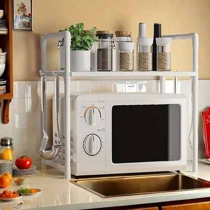 Підставка для мікрохвильової печі одноярусна 51х27х50.5см, Біла / Полиця на кухню / Полиця для мікрохвильової печі