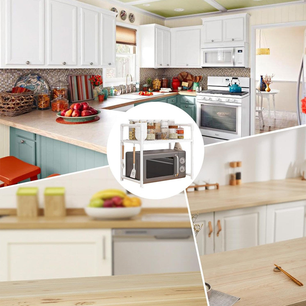 Підставка для мікрохвильової печі одноярусна 51х27х50.5см, Біла / Полиця на кухню / Полиця для мікрохвильової печі