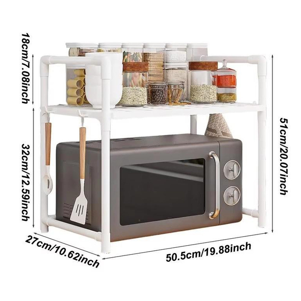 Підставка для мікрохвильової печі одноярусна 51х27х50.5см, Біла / Полиця на кухню / Полиця для мікрохвильової печі