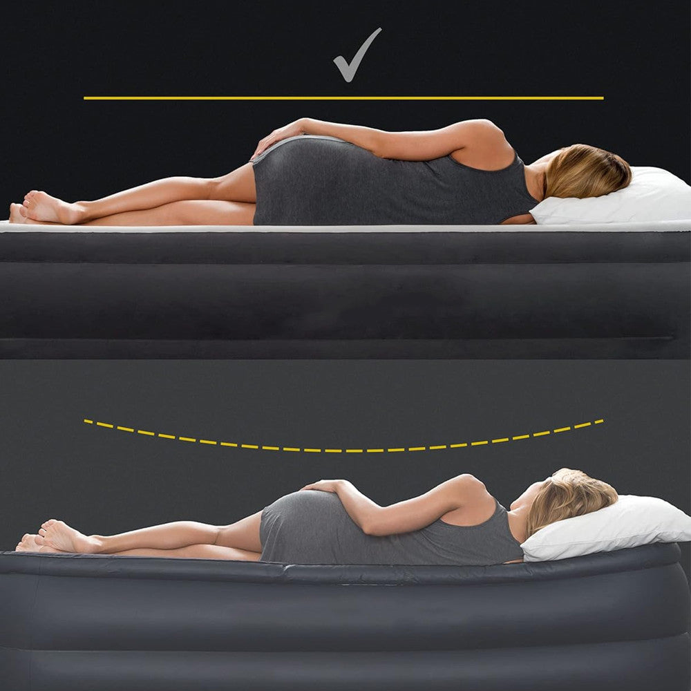 Надувний матрац Intex Classic Downy, двомісний, 203х152х25 см / Надувний матрац для сну