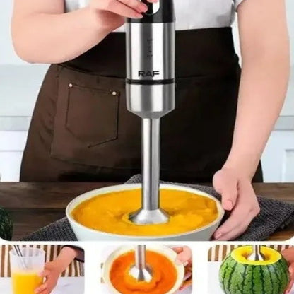 Занурювальний блендер 4в1 RAF R.368B, 800 Вт / Ручний блендер-подрібнювач / Міксер блендер