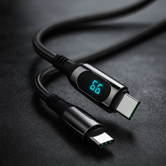 Кабель Type-C to Type-C 100W із цифровим дисплеєм S51, 1.2м / Шнур для заряджання телефону / Зарядний кабель