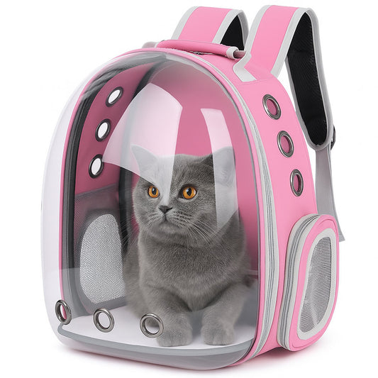 Рюкзак для перенесення тварин прозорий до 5кг, 45×33×25см, Рожевий / Рюкзак для кота / Сумка-переноска для тварин