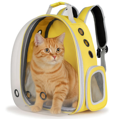Рюкзак для перенесення тварин прозорий до 5кг, 45×33×25см, Жовтий / Рюкзак для кота / Сумка-переноска для тварин
