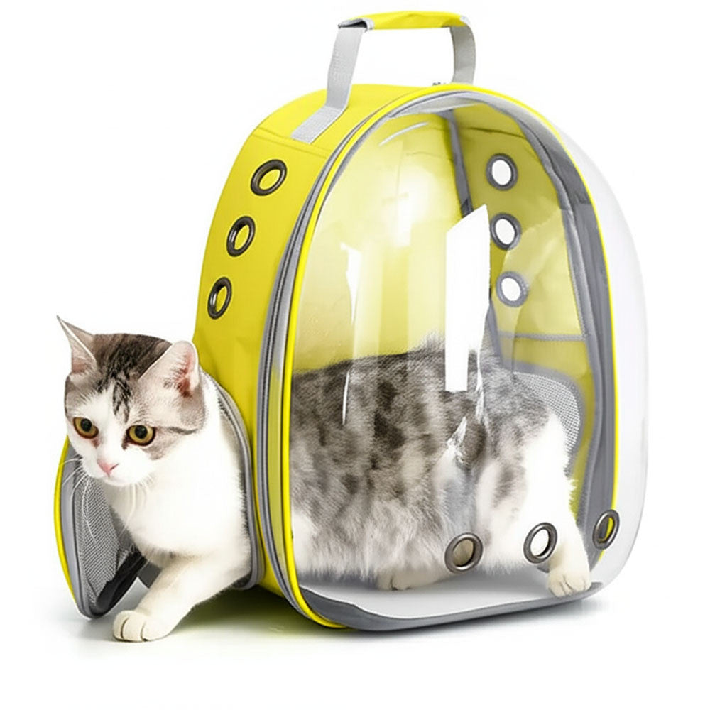 Рюкзак для перенесення тварин прозорий до 5кг, 45×33×25см, Жовтий / Рюкзак для кота / Сумка-переноска для тварин