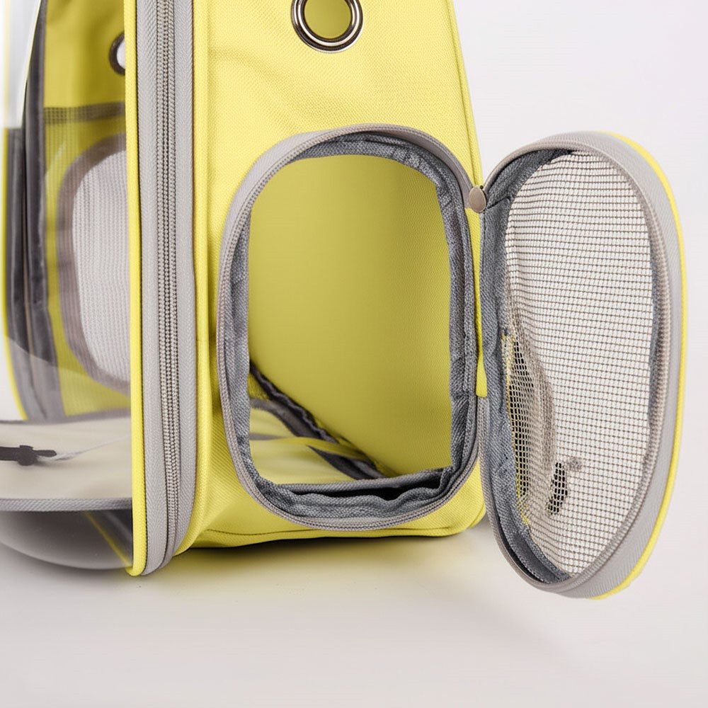 Рюкзак для перенесення тварин прозорий до 5кг, 45×33×25см, Жовтий / Рюкзак для кота / Сумка-переноска для тварин