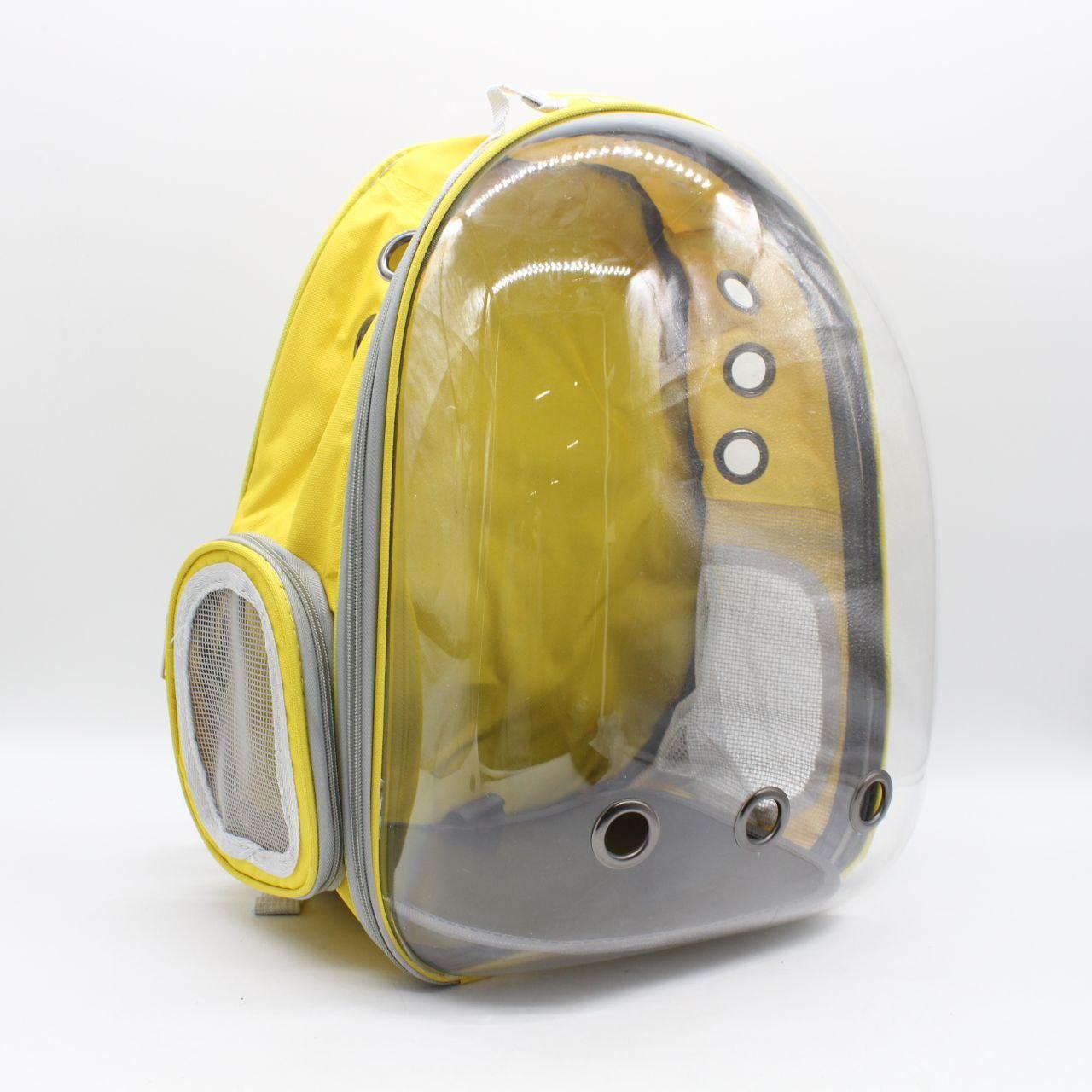 Рюкзак для перенесення тварин прозорий до 5кг, 45×33×25см, Жовтий / Рюкзак для кота / Сумка-переноска для тварин