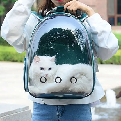Рюкзак для перенесення тварин прозорий до 5кг, 45×33×25см, Зелений / Рюкзак для кота / Сумка-переноска для тварин