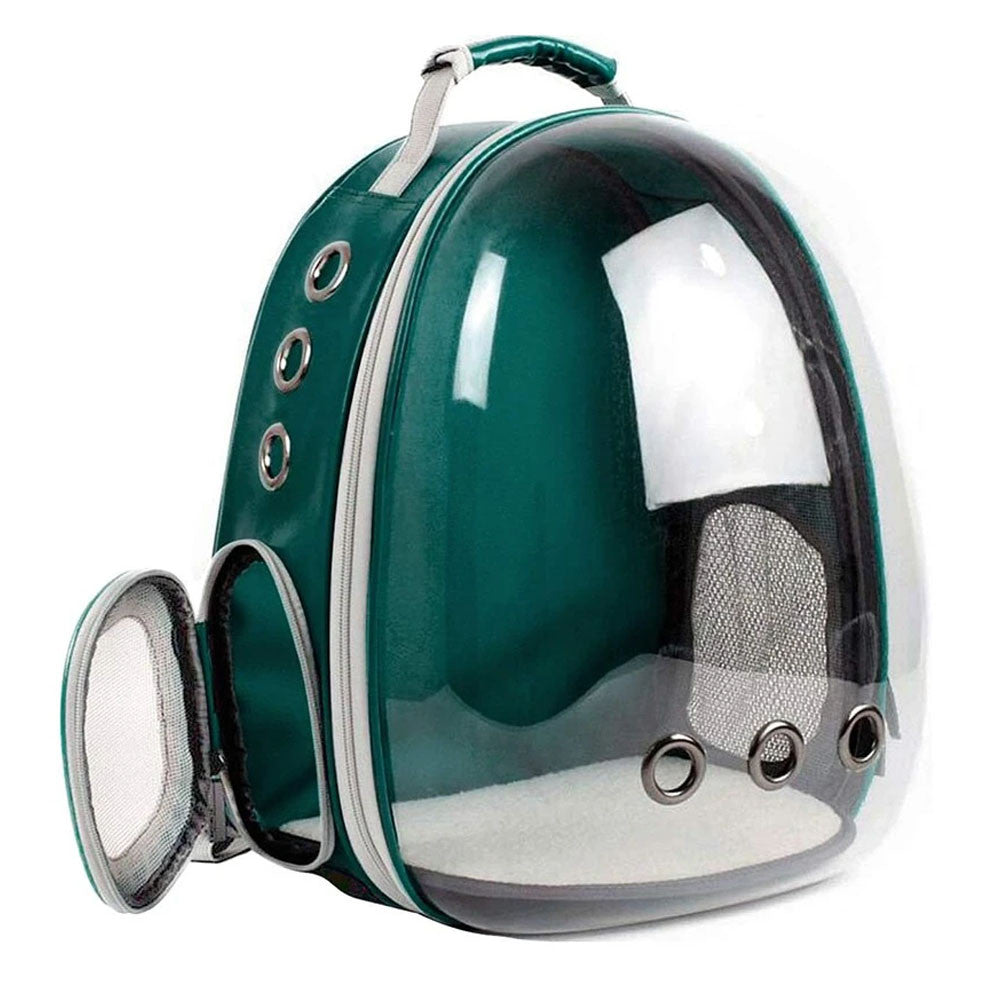 Рюкзак для перенесення тварин прозорий до 5кг, 45×33×25см, Зелений / Рюкзак для кота / Сумка-переноска для тварин