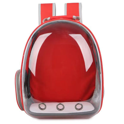 Рюкзак для перенесення тварин прозорий до 5кг, 45×33×25см, Червоний / Рюкзак для кота / Сумка-переноска для тварин