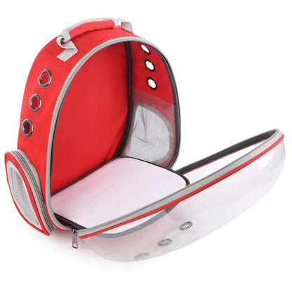 Рюкзак для перенесення тварин прозорий до 5кг, 45×33×25см, Червоний / Рюкзак для кота / Сумка-переноска для тварин