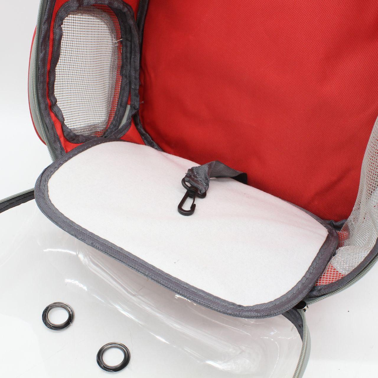 Рюкзак для перенесення тварин прозорий до 5кг, 45×33×25см, Червоний / Рюкзак для кота / Сумка-переноска для тварин