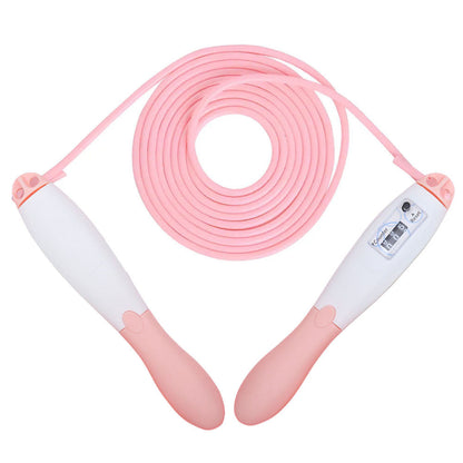 Скакалка з лічильником "Кеглі", Рожевий / Спортивна скакалка для схуднення / Скакалка з регульованою довжиною