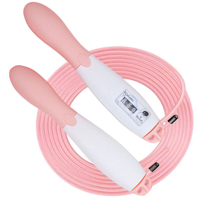 Скакалка з лічильником "Кеглі", Рожевий / Спортивна скакалка для схуднення / Скакалка з регульованою довжиною