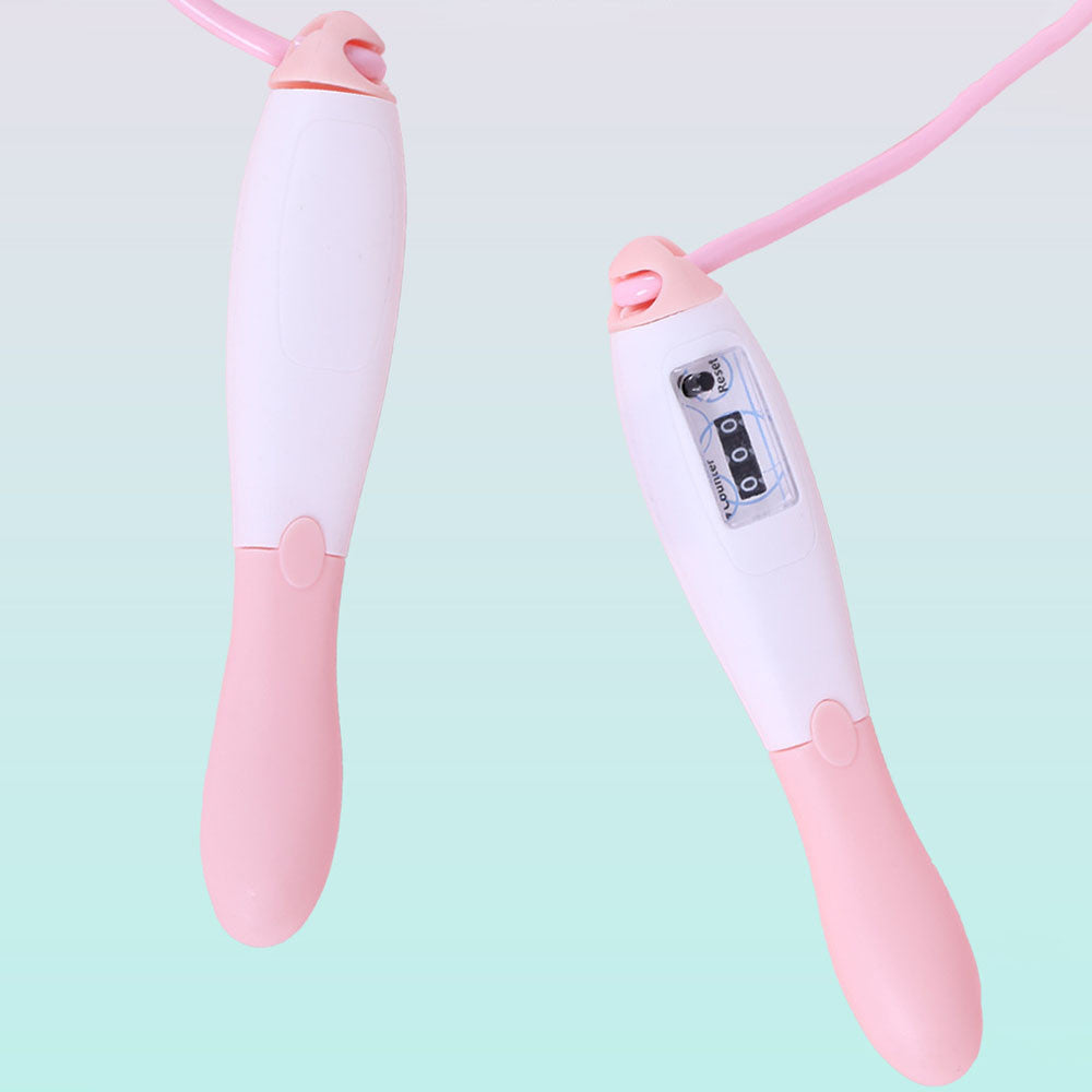 Скакалка з лічильником "Кеглі", Рожевий / Спортивна скакалка для схуднення / Скакалка з регульованою довжиною