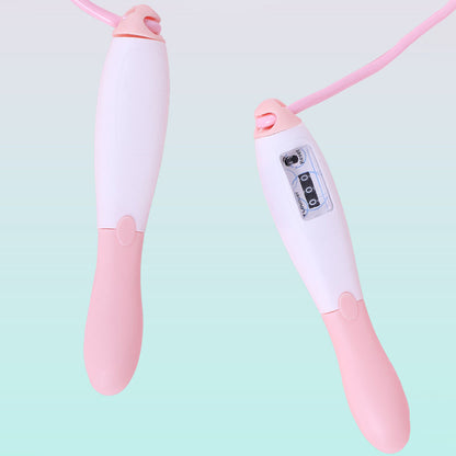 Скакалка з лічильником "Кеглі", Рожевий / Спортивна скакалка для схуднення / Скакалка з регульованою довжиною