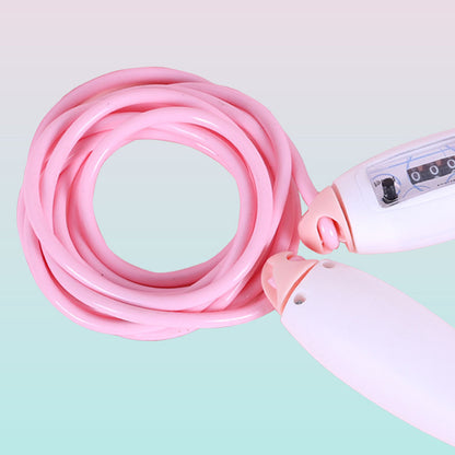Скакалка з лічильником "Кеглі", Рожевий / Спортивна скакалка для схуднення / Скакалка з регульованою довжиною