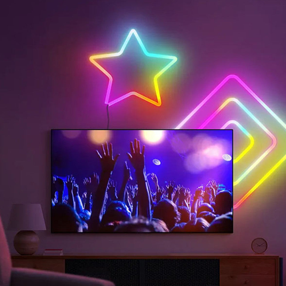 Неонова LED стрічка RGB 10м з пультом та Bluetooth / Світлодіодне RGB підсвічування / RGB стрічка силіконова
