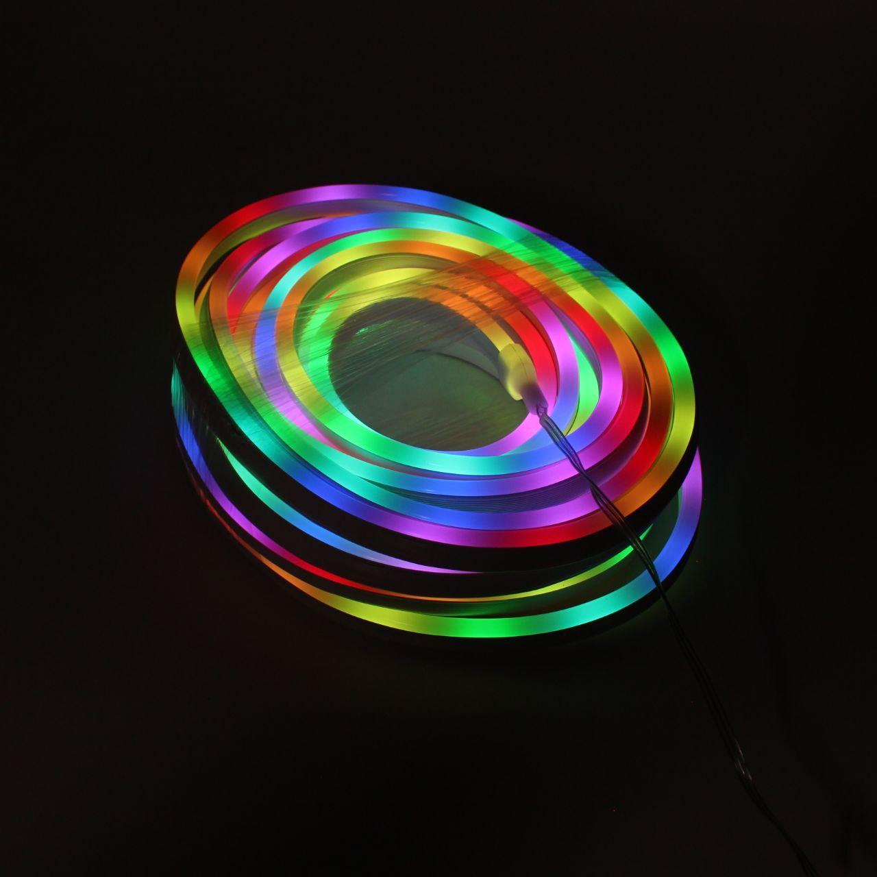 Неонова LED стрічка RGB 10м з пультом та Bluetooth / Світлодіодне RGB підсвічування / RGB стрічка силіконова