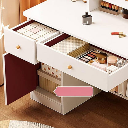 Косметичний столик із дзеркалом та підсвічуванням 130х80х40 см, STL-MD 73, Білий / Косметичний стіл