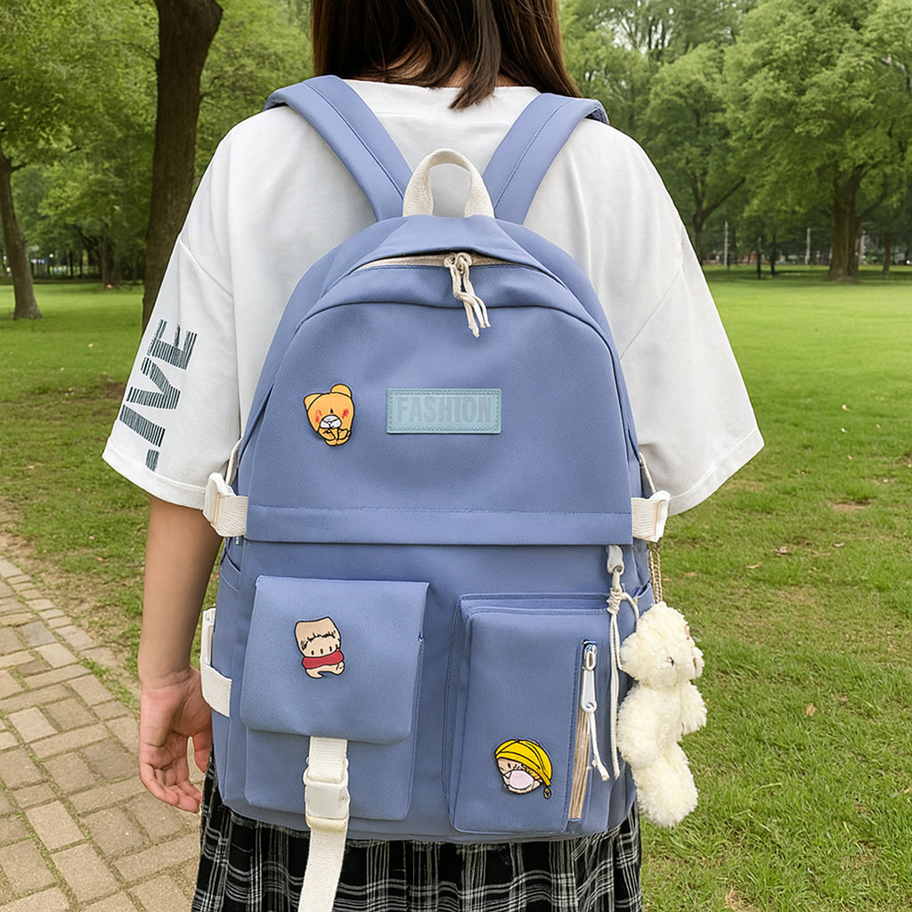 Шкільний рюкзак 40х29х12см +Сумка, шоппер, пенал, Блакитний / Комплект сумок / Рюкзак з сумками