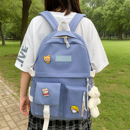 Шкільний рюкзак 40х29х12см +Сумка, шоппер, пенал, Блакитний / Комплект сумок / Рюкзак з сумками