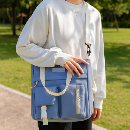 Шкільний рюкзак 40х29х12см +Сумка, шоппер, пенал, Блакитний / Комплект сумок / Рюкзак з сумками