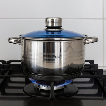 Набір посуду з нержавіючої сталі Zep Line ZP-076, 18 предметів / Кухонний набір каструль зі сковородою