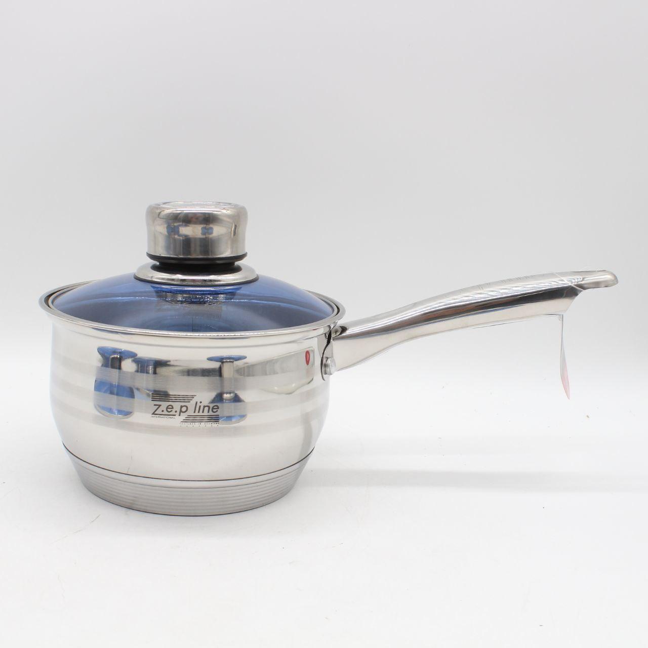 Набір посуду з нержавіючої сталі Zep Line ZP-076, 18 предметів / Кухонний набір каструль зі сковородою