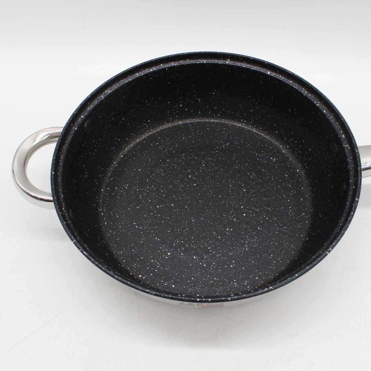 Набір посуду з нержавіючої сталі Zep Line ZP-076, 18 предметів / Кухонний набір каструль зі сковородою