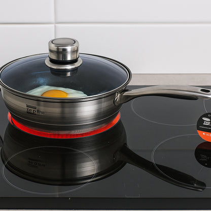 Набір посуду з нержавіючої сталі Zep Line ZP-076, 18 предметів / Кухонний набір каструль зі сковородою