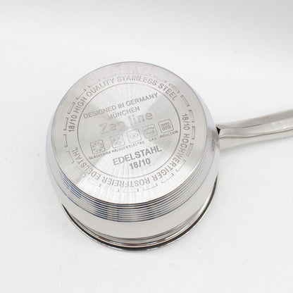 Набір посуду з нержавіючої сталі Zep Line ZP-076, 18 предметів / Кухонний набір каструль зі сковородою