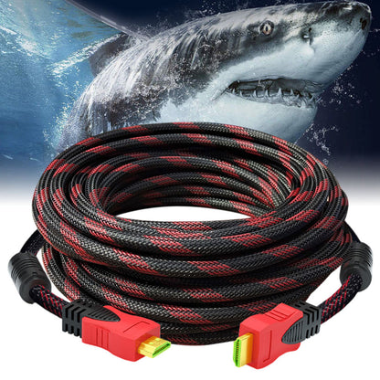 HDMI кабель 15м з посиленою оплеткою та феритовими фільтрами / Кабель мультимедійний / Шнур для відео