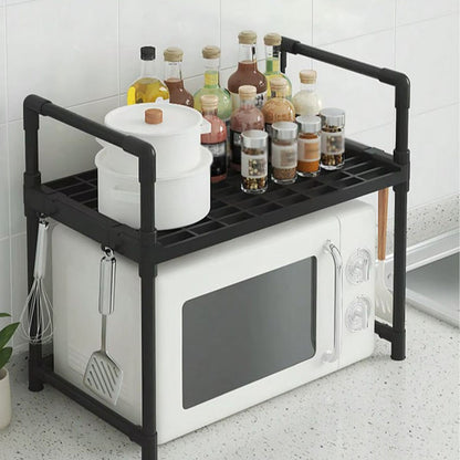 Підставка для мікрохвильової печі одноярусна 51х27х50.5см, Чорний / Поличка на кухню / Полочка для мікрохвильової печі