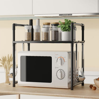Підставка для мікрохвильової печі одноярусна 51х27х50.5см, Чорний / Поличка на кухню / Полочка для мікрохвильової печі
