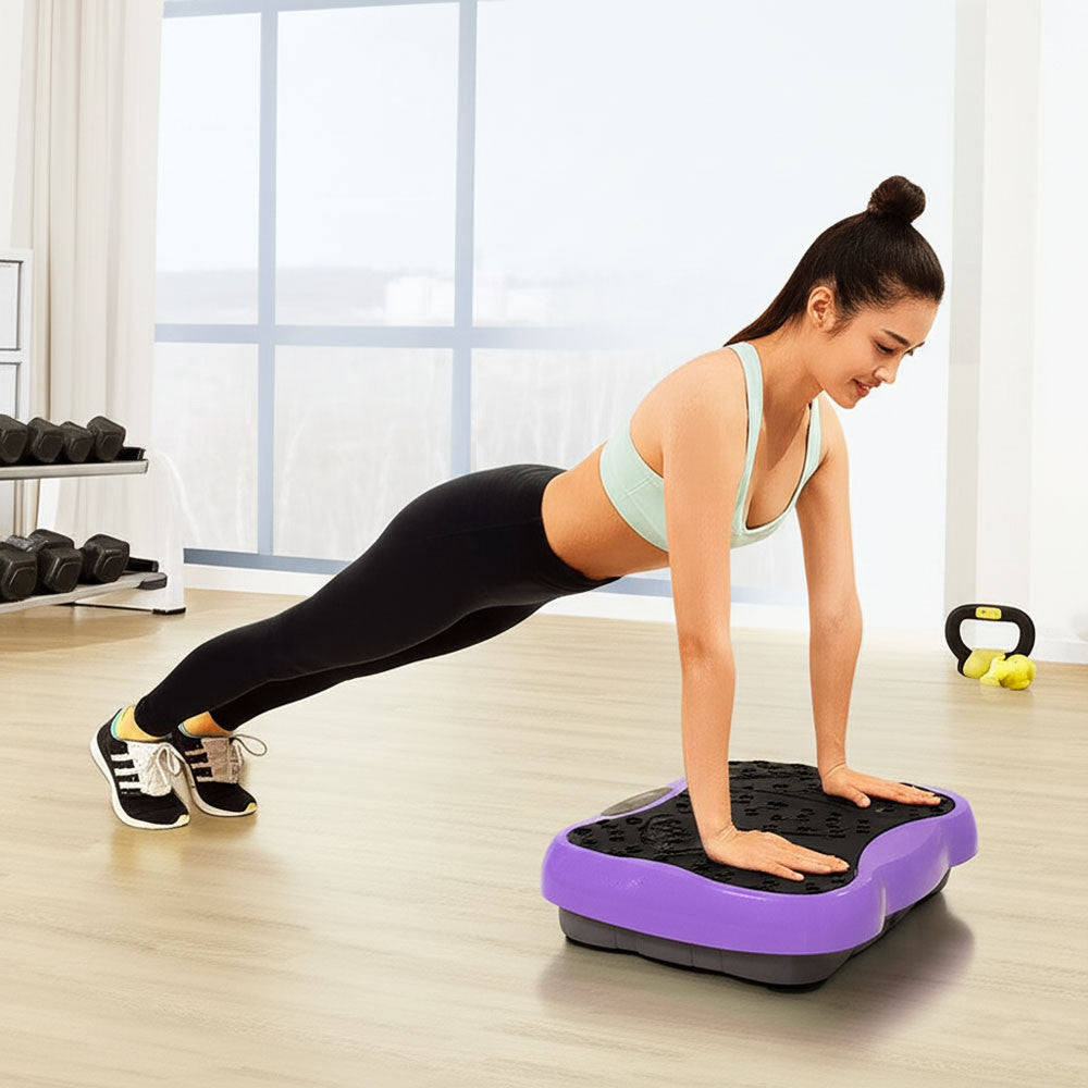 Платформа вібраційна для тренувань до 120кг +пульт, Фіолетова / Віброплатформа для схуднення / Фітнес-платформа