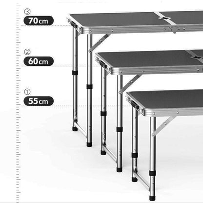 Складний стіл для пікніка 4 стільця, 120х70х60см, Чорний / Туристичний стіл розкладний / Стіл для кемпінгу