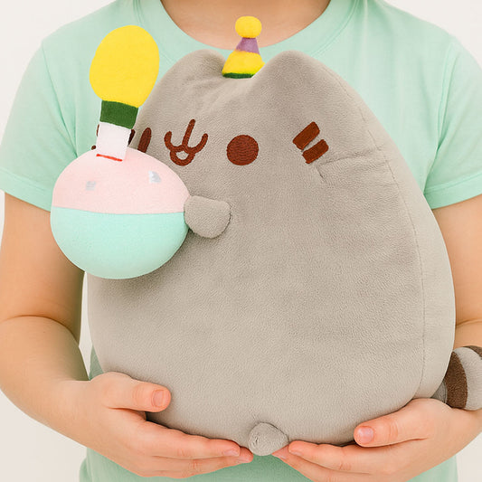 М'яка іграшка кіт Пушин 20см, З полуницею / М'який котик / Плюшевий кіт / Плюшева іграшка котик