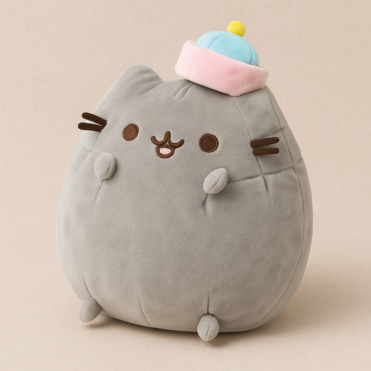 М'яка іграшка кіт Пушин 20см, З шапкою / М'який котик / Плюшевий кіт / Плюшева іграшка котик