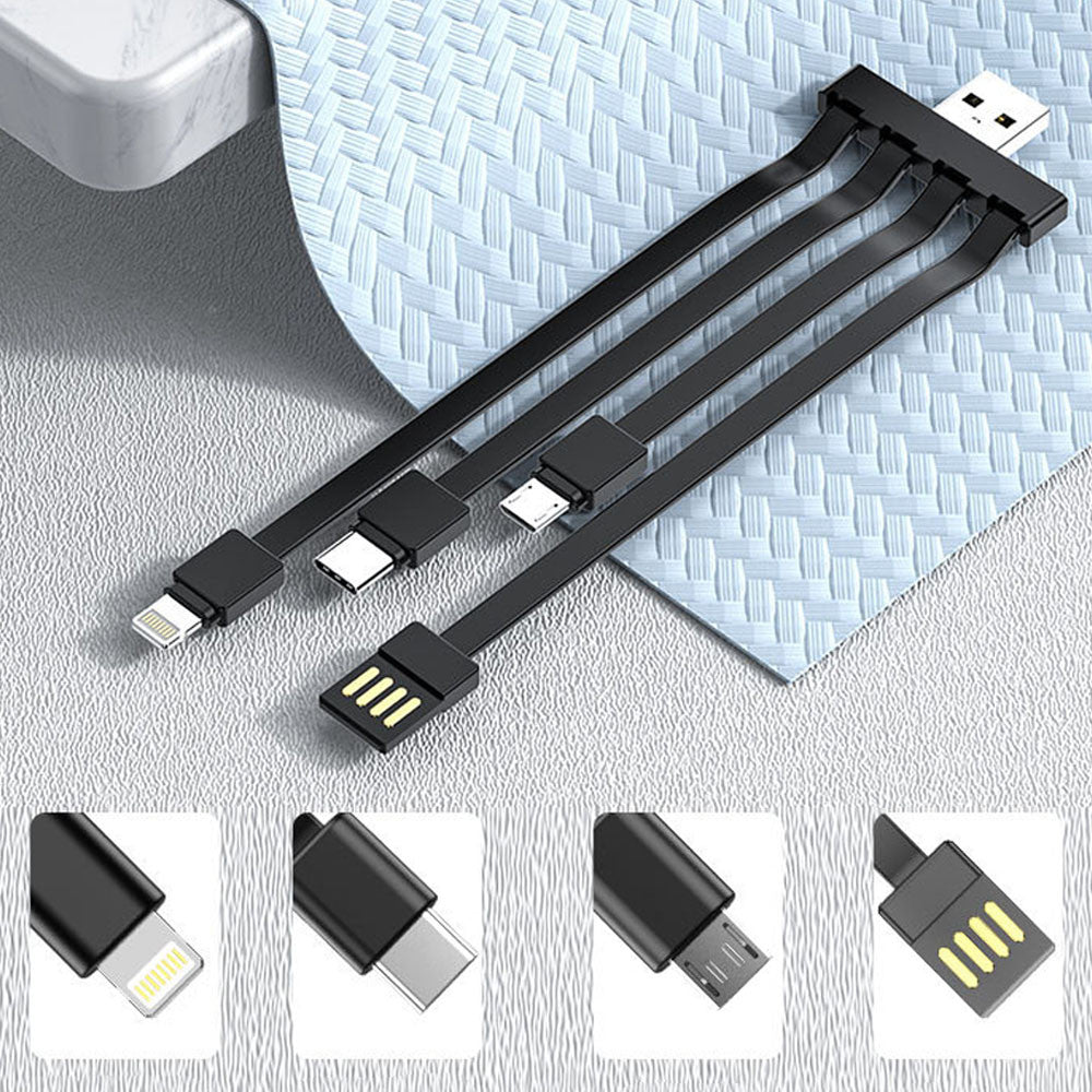 Повербанк 30000мАч з ліхтариком + 4 кабелі, Чорний / Powerbank / Павербанк / Зовнішній акумулятор / УМБ