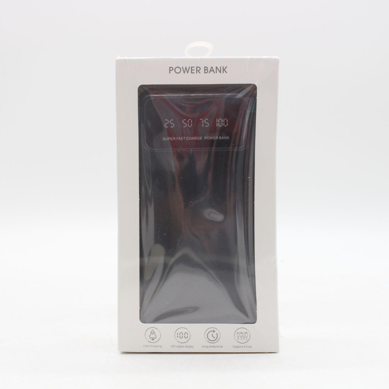 Повербанк 30000мАч з ліхтариком + 4 кабелі, Чорний / Powerbank / Павербанк / Зовнішній акумулятор / УМБ