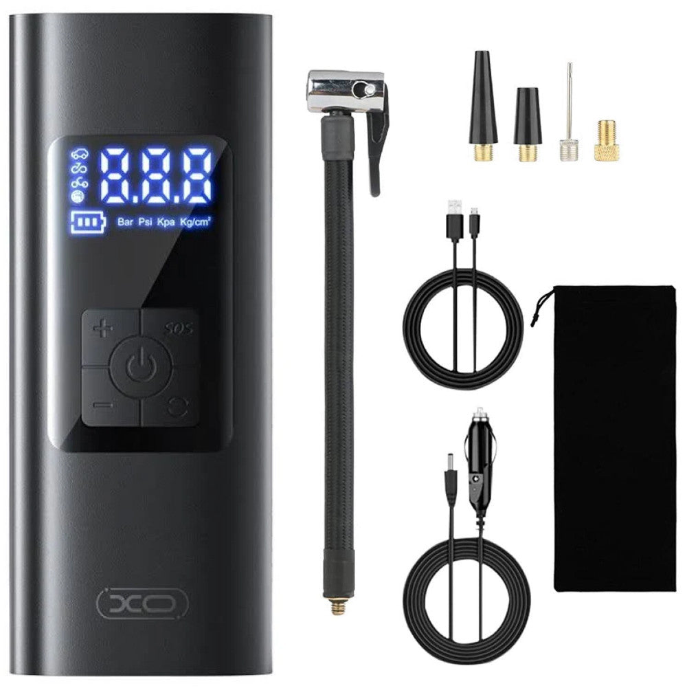 Автомобільний компресор акумуляторний XO CZ012, 12В, 6000мАч / Автокомпресор / Насос автомобільний