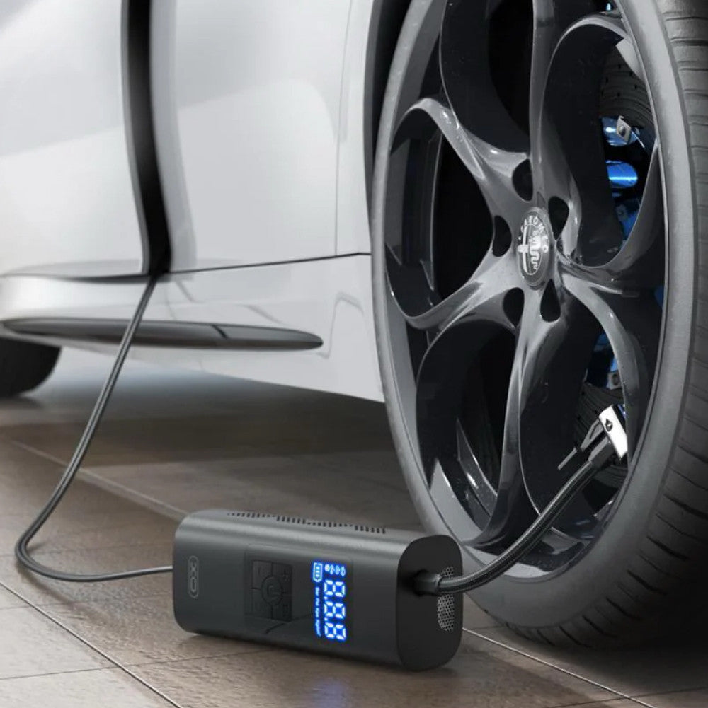 Автомобільний компресор акумуляторний XO CZ012, 12В, 6000мАч / Автокомпресор / Насос автомобільний