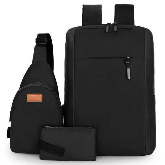 Рюкзак-трансформер 3в1 з сумкою та гаманцем, чорний, 44х27х10см / Міський рюкзак / Чоловічий рюкзак