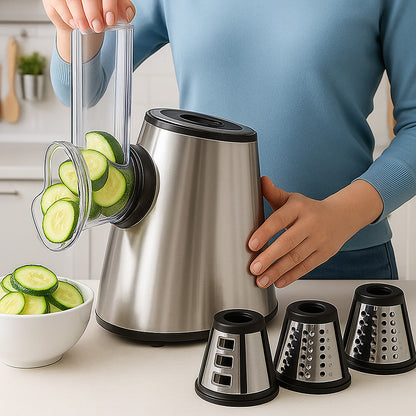 Електрична овочерізка + 5 насадок, LB-56012, 800Вт / Кухонний слайсер для овочів / Електротерка