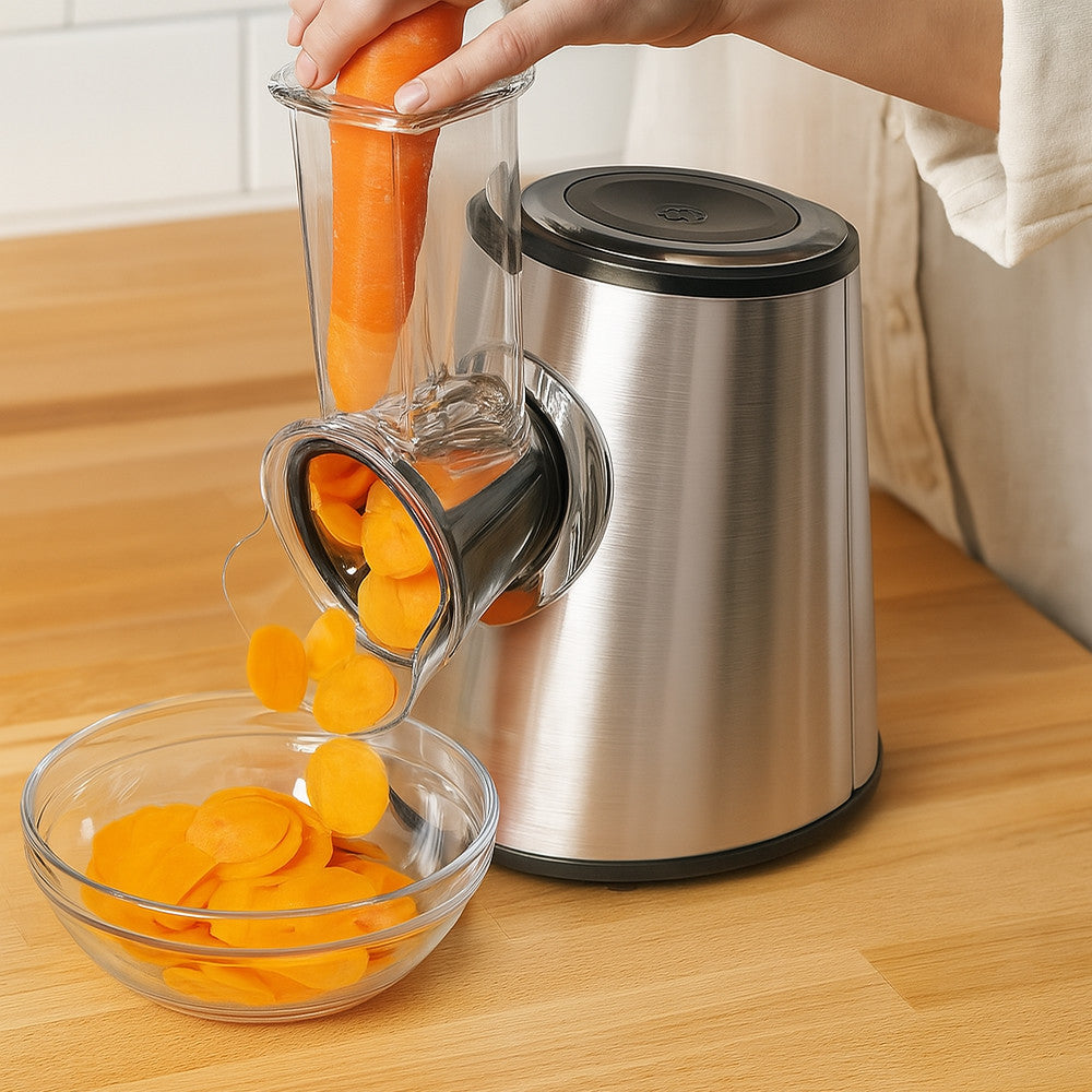 Електрична овочерізка + 5 насадок, LB-56012, 800Вт / Кухонний слайсер для овочів / Електротерка