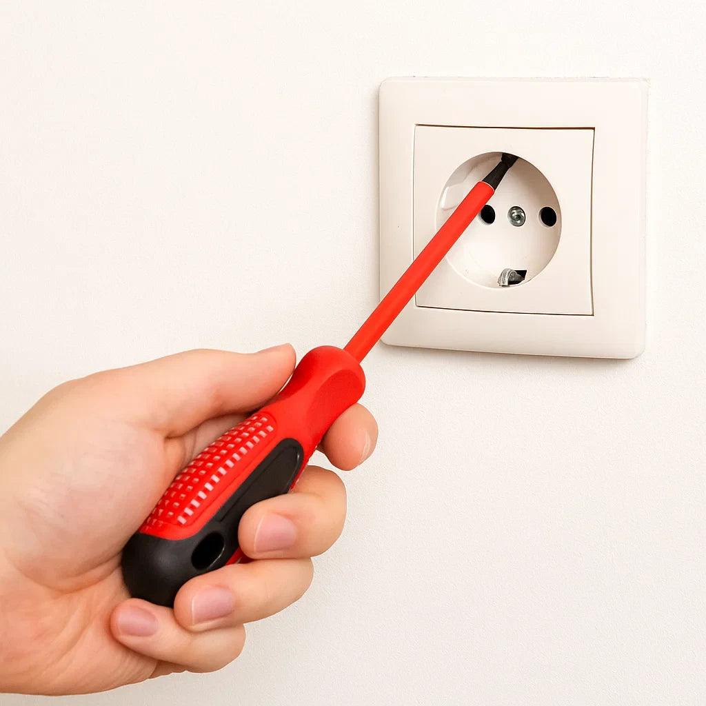 Діелектричний набір викруток у чохлі, 7 предметів, червоний / Портативний набір викруток / Ручна викрутка