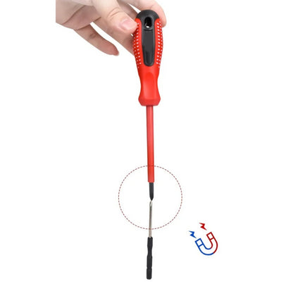 Діелектричний набір викруток у чохлі, 7 предметів, червоний / Портативний набір викруток / Ручна викрутка