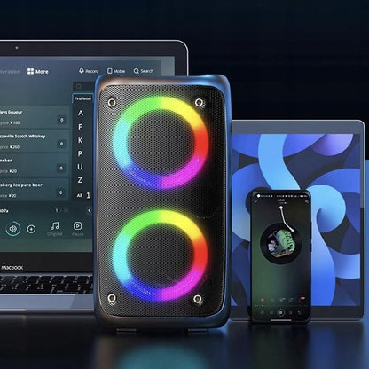 Бездротова Bluetooth колонка KTS-1265 / Блютуз колонка з LED-підсвічуванням / Караоке колонка