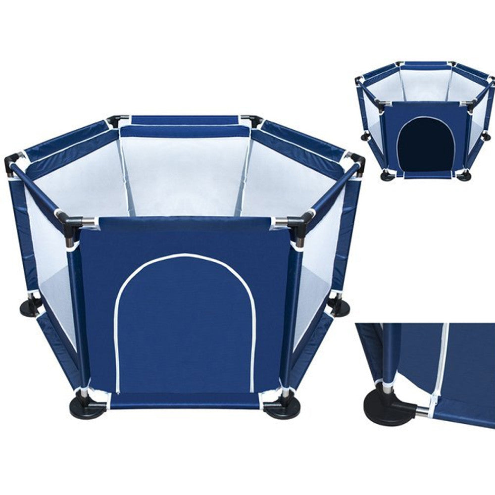 Дитячий манеж складаний з сіткою, Синій / Інтерактивний манеж для дітей / Манеж-ігровий майданчик